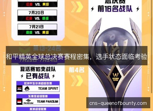 和平精英全球总决赛赛程密集，选手状态面临考验